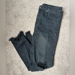 Wild Fable Charcoal Black Frayed Ankle Jeans